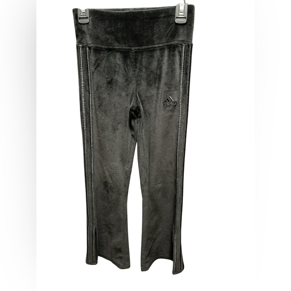 Girls’ Adidas Ribber Velour Vented Flare Leg Pants